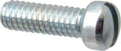 Value Collection - #8-32 UNC, 1/2" Length Under Head Slotted Drive Machine Screw - Fillister Head, Grade 2 Steel, Zinc-Plated Finish, Without Washer - Americas Industrial Supply