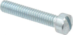 Value Collection - #8-32 UNC, 7/8" Length Under Head Slotted Drive Machine Screw - Fillister Head, Grade J82 Steel, Zinc-Plated Finish, Without Washer - Americas Industrial Supply