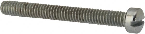 Value Collection - #8-32 UNC, 1-1/2" Length Under Head Slotted Drive Machine Screw - Fillister Head, Grade J82 Steel, Zinc-Plated Finish, Without Washer - Americas Industrial Supply