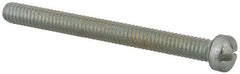 Value Collection - #8-32 UNC, 1-3/4" Length Under Head Slotted Drive Machine Screw - Fillister Head, Grade 2 Steel, Zinc-Plated Finish, Without Washer - Americas Industrial Supply