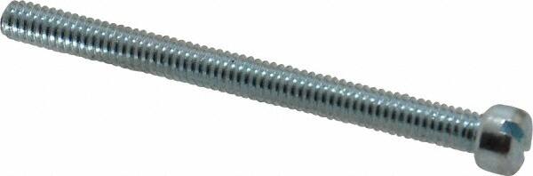 Value Collection - #8-32 UNC, 2" Length Under Head Slotted Drive Machine Screw - Fillister Head, Grade J82 Steel, Zinc-Plated Finish, Without Washer - Americas Industrial Supply