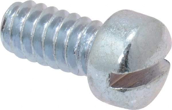 Value Collection - #10-24 UNC, 3/8" Length Under Head Slotted Drive Machine Screw - Fillister Head, Grade 2 Steel, Zinc-Plated Finish, Without Washer - Americas Industrial Supply