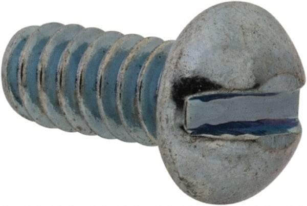 Value Collection - #10-24 UNC, 5/8" Length Under Head Slotted Drive Machine Screw - Fillister Head, Grade J82 Steel, Zinc-Plated Finish, Without Washer - Americas Industrial Supply