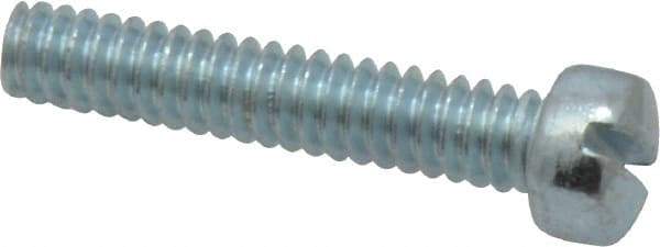 Value Collection - #10-24 UNC, 1" Length Under Head Slotted Drive Machine Screw - Fillister Head, Grade 2 Steel, Zinc-Plated Finish, Without Washer - Americas Industrial Supply