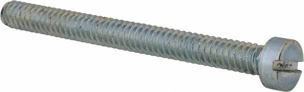 Value Collection - #10-24 UNC, 2" Length Under Head Slotted Drive Machine Screw - Fillister Head, Grade 2 Steel, Zinc-Plated Finish, Without Washer - Americas Industrial Supply