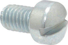 Value Collection - #10-32 UNF, 5/16" Length Under Head Slotted Drive Machine Screw - Fillister Head, Grade J82 Steel, Zinc-Plated Finish, Without Washer - Americas Industrial Supply