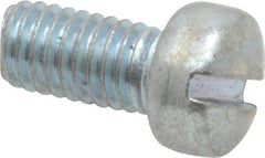 Value Collection - #10-32 UNF, 3/8" Length Under Head Slotted Drive Machine Screw - Fillister Head, Grade 2 Steel, Zinc-Plated Finish, Without Washer - Americas Industrial Supply