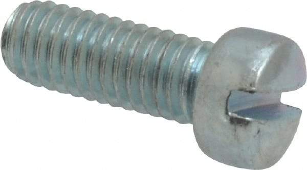 Value Collection - #10-32 UNF, 1/2" Length Under Head Slotted Drive Machine Screw - Fillister Head, Grade 2 Steel, Zinc-Plated Finish, Without Washer - Americas Industrial Supply