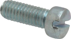 Value Collection - #10-32 UNF, 1/2" Length Under Head Slotted Drive Machine Screw - Fillister Head, Grade 2 Steel, Zinc-Plated Finish, Without Washer - Americas Industrial Supply