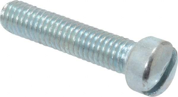 Value Collection - #10-32 UNF, 7/8" Length Under Head Slotted Drive Machine Screw - Fillister Head, Grade 2 Steel, Zinc-Plated Finish, Without Washer - Americas Industrial Supply