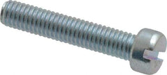 Value Collection - #10-32 UNF, 1" Length Under Head Slotted Drive Machine Screw - Fillister Head, Grade 2 Steel, Zinc-Plated Finish, Without Washer - Americas Industrial Supply