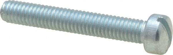 Value Collection - #10-32 UNF, 1-1/4" Length Under Head Slotted Drive Machine Screw - Fillister Head, Grade J82 Steel, Zinc-Plated Finish, Without Washer - Americas Industrial Supply