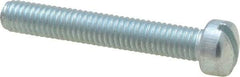 Value Collection - #10-32 UNF, 1-1/4" Length Under Head Slotted Drive Machine Screw - Fillister Head, Grade J82 Steel, Zinc-Plated Finish, Without Washer - Americas Industrial Supply