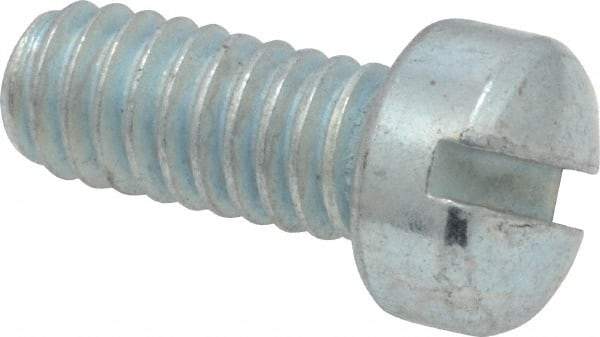 Value Collection - #12-24 UNC, 1/2" Length Under Head Slotted Drive Machine Screw - Fillister Head, Grade J82 Steel, Zinc-Plated Finish, Without Washer - Americas Industrial Supply