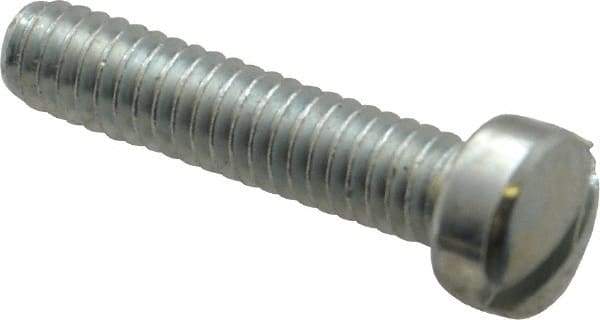 Value Collection - #12-24 UNC, 1" Length Under Head Slotted Drive Machine Screw - Fillister Head, Grade J82 Steel, Zinc-Plated Finish, Without Washer - Americas Industrial Supply