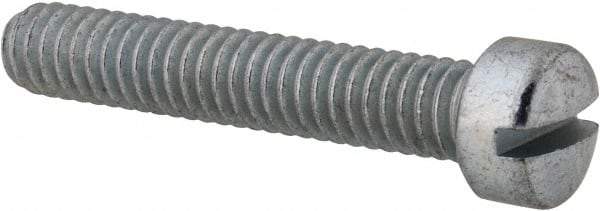 Value Collection - #12-24 UNC, 1-1/4" Length Under Head Slotted Drive Machine Screw - Fillister Head, Grade 2 Steel, Zinc-Plated Finish, Without Washer - Americas Industrial Supply