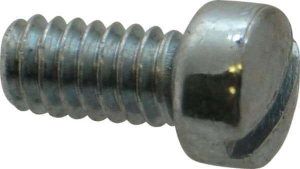 Value Collection - 1/4-20 UNC, 1/2" Length Under Head Slotted Drive Machine Screw - Fillister Head, Grade 2 Steel, Zinc-Plated Finish, Without Washer - Americas Industrial Supply