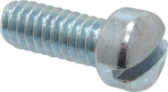 Value Collection - 1/4-20 UNC, 5/8" Length Under Head Slotted Drive Machine Screw - Fillister Head, Grade 2 Steel, Zinc-Plated Finish, Without Washer - Americas Industrial Supply