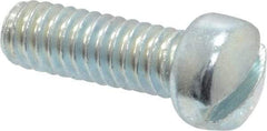 Value Collection - 1/4-20 UNC, 3/4" Length Under Head Slotted Drive Machine Screw - Fillister Head, Grade 2 Steel, Zinc-Plated Finish, Without Washer - Americas Industrial Supply