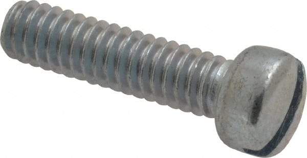 Value Collection - 1/4-20 UNC, 1" Length Under Head Slotted Drive Machine Screw - Fillister Head, Grade 2 Steel, Zinc-Plated Finish, Without Washer - Americas Industrial Supply