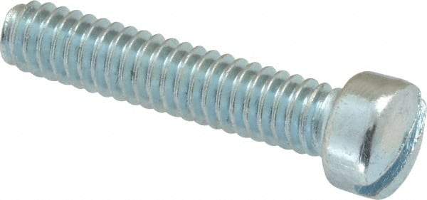 Value Collection - 1/4-20 UNC, 1-1/4" Length Under Head Slotted Drive Machine Screw - Fillister Head, Grade 2 Steel, Zinc-Plated Finish, Without Washer - Americas Industrial Supply