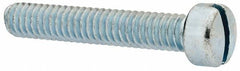 Value Collection - 1/4-20 UNC, 1-1/2" Length Under Head Slotted Drive Machine Screw - Fillister Head, Grade J82 Steel, Zinc-Plated Finish, Without Washer - Americas Industrial Supply