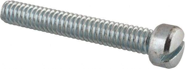 Value Collection - 1/4-20 UNC, 1-3/4" Length Under Head Slotted Drive Machine Screw - Fillister Head, Grade 2 Steel, Zinc-Plated Finish, Without Washer - Americas Industrial Supply