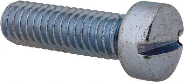 Value Collection - 5/16-18 UNC, 1" Length Under Head Slotted Drive Machine Screw - Fillister Head, Grade 2 Steel, Zinc-Plated Finish, Without Washer - Americas Industrial Supply