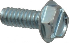 Value Collection - #10-24 UNC, 1/2" OAL Slotted Drive Machine Screw - Hex Washer Head, Grade J82 Steel, Zinc-Plated Finish, Without Washer - Americas Industrial Supply