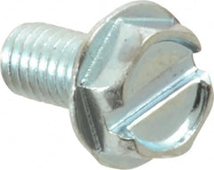Value Collection - #10-32 UNF, 3/8" OAL Slotted Drive Machine Screw - Hex Washer Head, Grade J82 Steel, Zinc-Plated Finish, Without Washer - Americas Industrial Supply