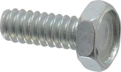 Value Collection - #6-32 UNC, 3/8" Length Under Head Hex Drive Machine Screw - Hex Head, Grade J82 Steel, Zinc-Plated Finish, Without Washer - Americas Industrial Supply