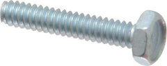 Value Collection - #6-32 UNC, 3/4" Length Under Head Hex Drive Machine Screw - Hex Head, Grade J82 Steel, Zinc-Plated Finish, Without Washer - Americas Industrial Supply