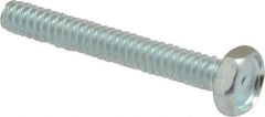 Value Collection - #6-32 UNC, 1" Length Under Head Hex Drive Machine Screw - Hex Head, Grade J82 Steel, Zinc-Plated Finish, Without Washer - Americas Industrial Supply
