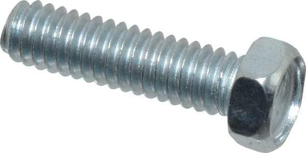 Value Collection - #8-32 UNC, 5/8" Length Under Head Hex Drive Machine Screw - Hex Head, Grade J82 Steel, Zinc-Plated Finish, Without Washer - Americas Industrial Supply