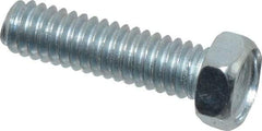 Value Collection - #8-32 UNC, 5/8" Length Under Head Hex Drive Machine Screw - Hex Head, Grade J82 Steel, Zinc-Plated Finish, Without Washer - Americas Industrial Supply