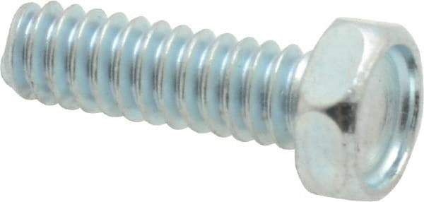 Value Collection - #10-24 UNC, 5/8" Length Under Head Hex Drive Machine Screw - Hex Head, Grade J82 Steel, Zinc-Plated Finish, Without Washer - Americas Industrial Supply