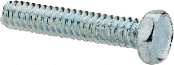 Value Collection - #10-24 UNC, 1" Length Under Head Hex Drive Machine Screw - Hex Head, Grade 2 Steel, Zinc-Plated Finish, Without Washer - Americas Industrial Supply