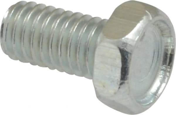 Value Collection - #10-32 UNF, 3/8" Length Under Head Hex Drive Machine Screw - Hex Head, Grade J82 Steel, Zinc-Plated Finish, Without Washer - Americas Industrial Supply