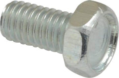 Value Collection - #10-32 UNF, 3/8" Length Under Head Hex Drive Machine Screw - Hex Head, Grade J82 Steel, Zinc-Plated Finish, Without Washer - Americas Industrial Supply