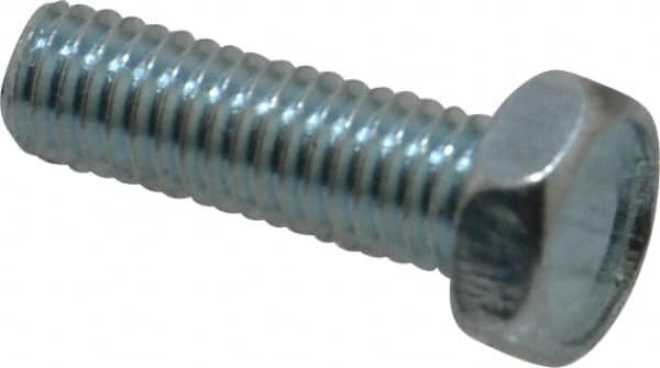Value Collection - #10-32 UNF, 5/8" Length Under Head Hex Drive Machine Screw - Hex Head, Grade J82 Steel, Zinc-Plated Finish, Without Washer - Americas Industrial Supply