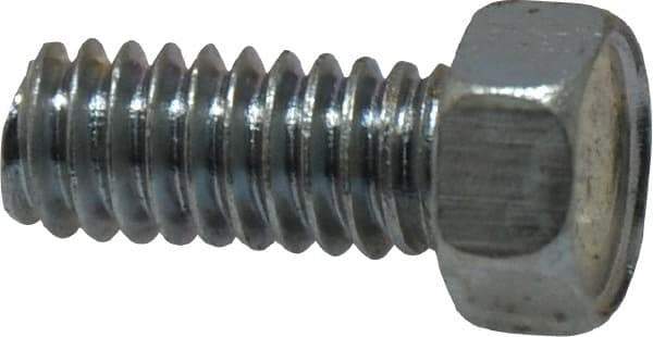 Value Collection - #12-24 UNC, 1/2" Length Under Head Hex Drive Machine Screw - Hex Head, Grade 2 Steel, Zinc-Plated Finish, Without Washer - Americas Industrial Supply