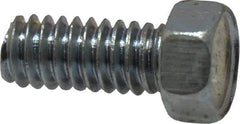 Value Collection - #12-24 UNC, 1/2" Length Under Head Hex Drive Machine Screw - Hex Head, Grade 2 Steel, Zinc-Plated Finish, Without Washer - Americas Industrial Supply