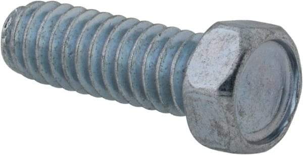 Value Collection - #12-24 UNC, 5/8" Length Under Head Hex Drive Machine Screw - Hex Head, Grade 2 Steel, Zinc-Plated Finish, Without Washer - Americas Industrial Supply