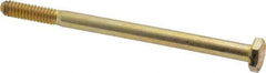 Made in USA - 1/4-20 UNC, 3-3/4" Length Under Head Hex Head Cap Screw - Partially Threaded, Grade 8 Alloy Steel, Zinc Yellow Dichromate Finish, 7/16" Hex - Americas Industrial Supply