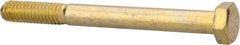 Made in North America - 5/16-18 UNC, 3-1/4" Length Under Head Hex Head Cap Screw - Partially Threaded, Grade 8 Alloy Steel, Zinc Yellow Dichromate Finish, 1/2" Hex - Americas Industrial Supply