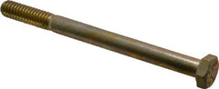 Value Collection - 5/16-18 UNC, 3-3/4" Length Under Head Hex Head Cap Screw - Partially Threaded, Grade 8 Alloy Steel, Zinc Yellow Dichromate Finish, 1/2" Hex - Americas Industrial Supply