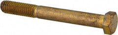 Made in USA - 3/8-16 UNC, 3-1/4" Length Under Head Hex Head Cap Screw - Partially Threaded, Grade 8 Alloy Steel, Zinc Yellow Dichromate Finish, 9/16" Hex - Americas Industrial Supply