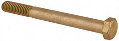 Made in USA - 3/8-16 UNC, 3-3/4" Length Under Head Hex Head Cap Screw - Partially Threaded, Grade 8 Alloy Steel, Zinc Yellow Dichromate Finish, 9/16" Hex - Americas Industrial Supply