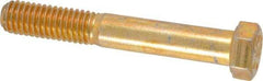 Made in USA - 7/16-14 UNC, 3" Length Under Head Hex Head Cap Screw - Partially Threaded, Grade 8 Alloy Steel, Zinc Yellow Dichromate Finish, 5/8" Hex - Americas Industrial Supply