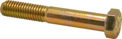 Made in USA - 1/2-13 UNC, 3-1/4" Length Under Head Hex Head Cap Screw - Partially Threaded, Grade 8 Alloy Steel, Zinc Yellow Dichromate Finish, 3/4" Hex - Americas Industrial Supply